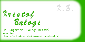 kristof balogi business card