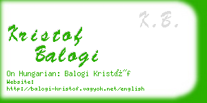 kristof balogi business card